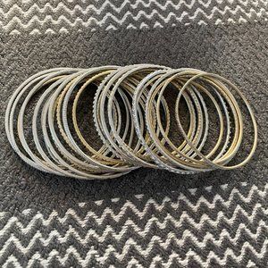 Gold and silver rhinestone bangle bracelets